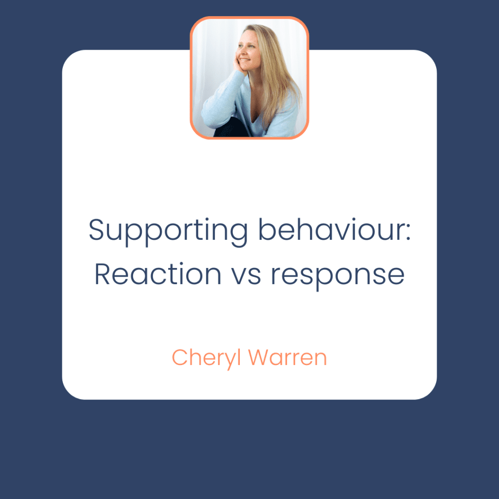 Supporting behaviour: Reaction vs response